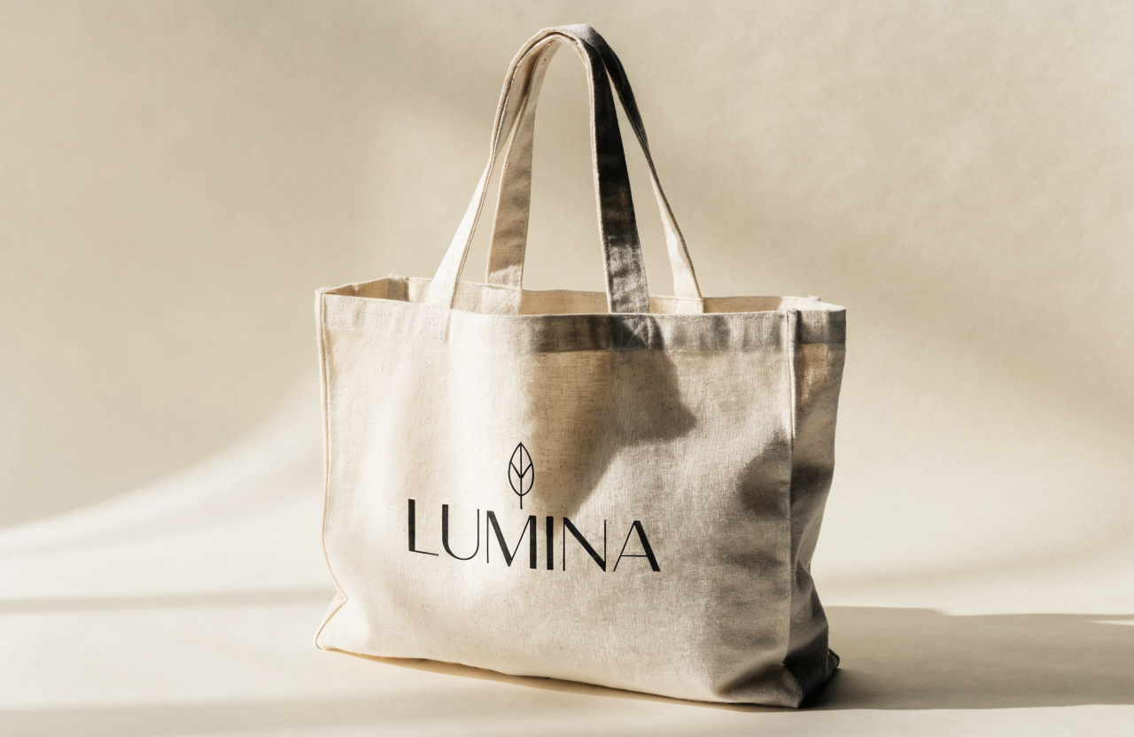 Branded canvas tote bag mockup